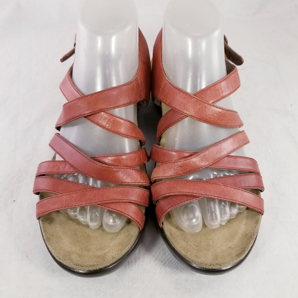 DANSKO MULTI STRAPS RED LEATHER WOMEN SANDALS BUCKLE SIZE 40/9.5 EUC - Picture 10 of 11
